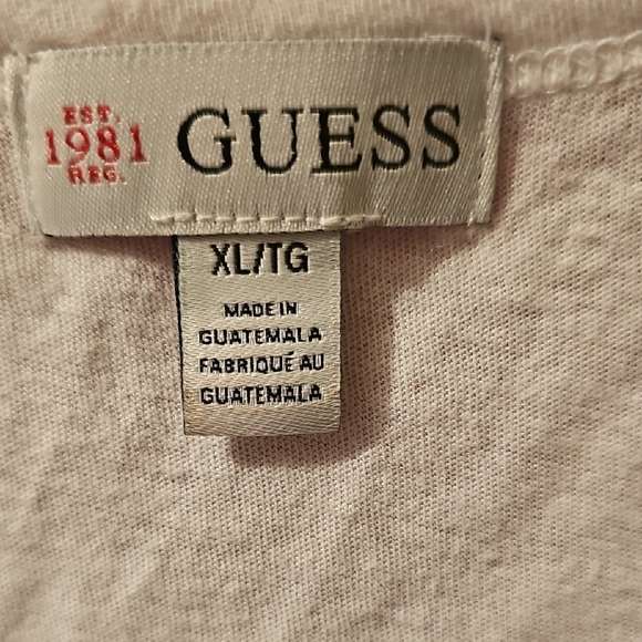 Guess Women's White Graphic Short Sleeve T-Shirt Size XLarge - Picture 2 of 5